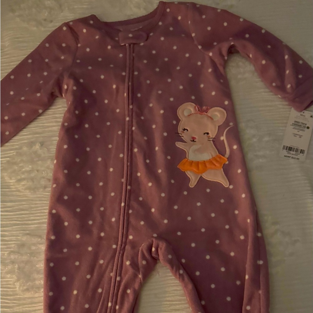Carter's Pink Polka Dot Mouse Footie